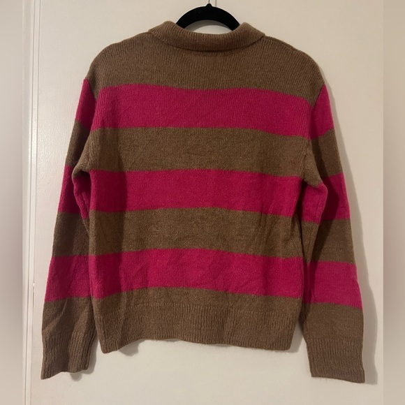Roller Rabbit alpaca blend Pink and Brown Striped Sweater size S (i132) - Picture 4 of 7